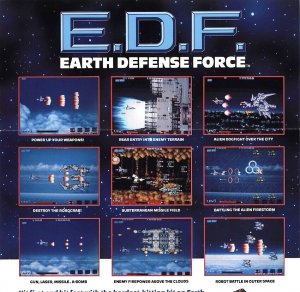 EDF Earth Defense Force Arcade Flyer Original 1991 Space Age Video Game Artwork