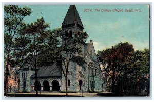 Beloit Wisconsin WI Postcard The College Chapel Building Exterior 1913 Vintage