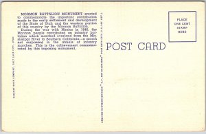 Mormon Battalion Monument State Capitol Ground Salt Lake City Utah UT Postcard