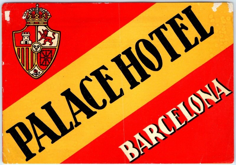 c1930s Barcelona, France Luggage Label Palace Hotel Decal 2C