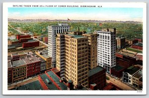 Skyline From Comer Building Birmingham Alabama AL UNP Unused WB Postcard A13