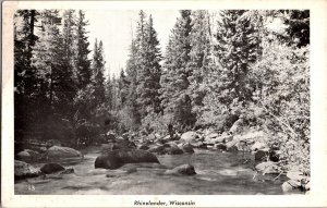 View of a Brook, Rhinelander WI c1946 Vintage Postcard N44
