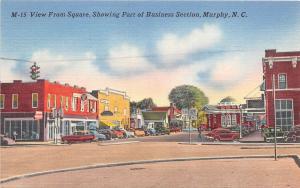 B60/ Murphy North Carolina NC Postcard Linen Square Business Stores Cars