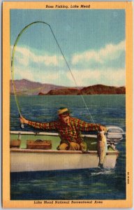 Bass Fishing Lake Mead National Recreation Area Colorado CO Postcard