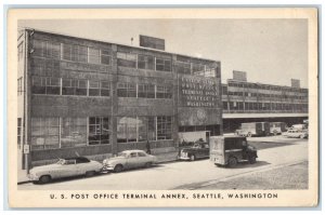 1956 US Post Office Terminal Annex Cars Seattle Washington WA Vintage Postcard