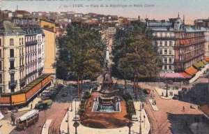France Lyon Place de la Republique et Statue Carnot