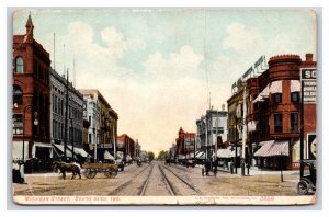 Michigan Street View South Bend Indiana IN 1910 DB Postcard R18