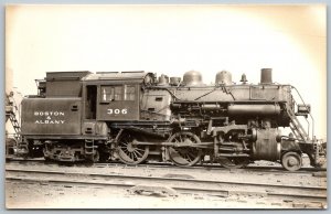 Boston & Albany #306 Train Locomotive Railroad 1940s RPPC Real Photo Postcard