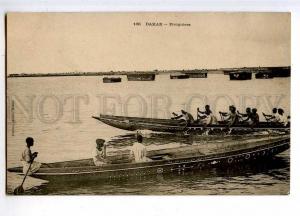 190460 Senegal DAKAR fishing ship boatmen Vintage postcard