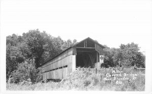 Postcard RPPC Vermont Brandon Miller covered Bridge 23-3453