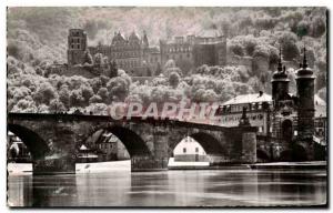 Postcard Old Heidelberg Brucke Und Uber Morgensonne Schloss