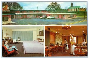 c1960 Travel Inn Motel Del Pancake Inn Eugene Oregon Multi-View Vintage Postcard