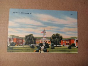 1940's High School, Phillipsburg, New Jersey Linen Postcard