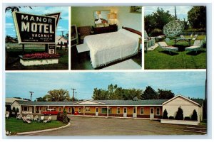 c1950's Manor Motel Taylor Michigan MI Multiview Unposted Vintage Postcard
