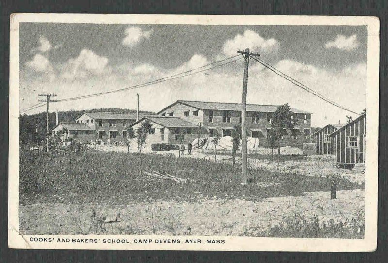 1918* PPC AYER MA CAMP DEVS SCHOOL FOR COOKS & BAKERS HAS CREASES