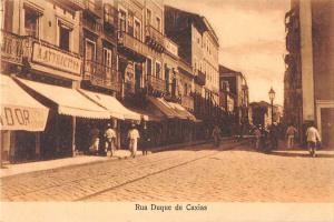Caxias Brazil Rua Duque Street Scene Antique Postcard J49089