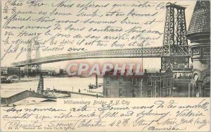 Postcard Old Williamsburg Bridge NY City