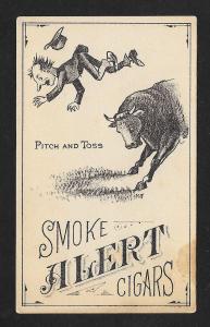 VICTORIAN TRADE CARD Alert Cigars Pitch & Toss