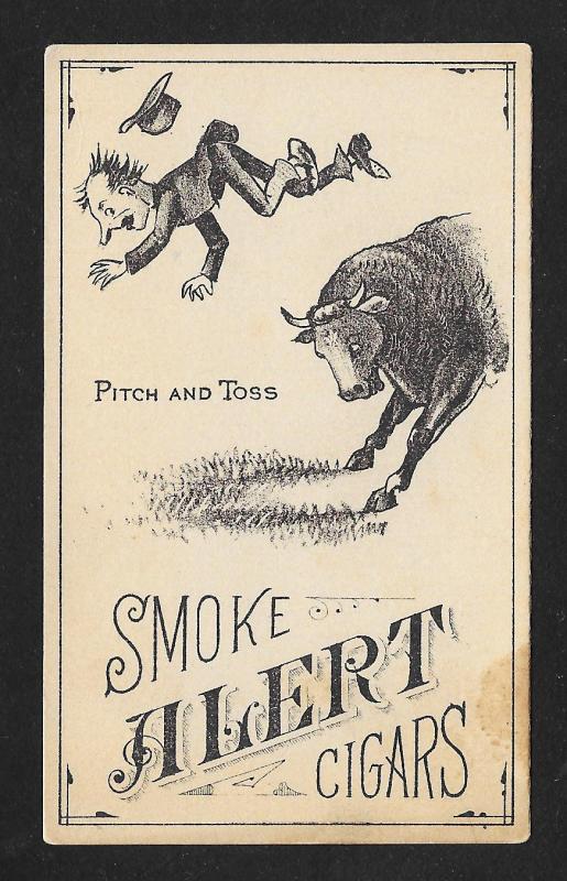 VICTORIAN TRADE CARD Alert Cigars Pitch & Toss