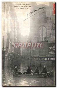 Old Postcard Paris Crue Of the Seine Rue Git Heart January 30, 1910