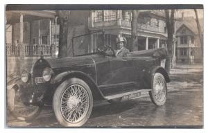 RPPC Jeffrey Six Convertible Auto Female Driver Real Photo Postcard