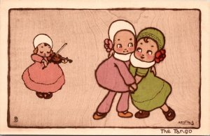 Tucks 3556 Kiddie Sketches VI The Tango Children Dancing Vintage Postcard T65