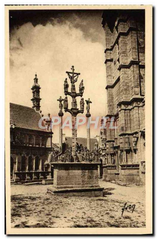 Postcard Old Saint Thegonnec Calvary and & # 39ossuaire