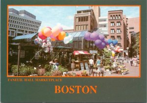 Postcard MA Boston Faneuil Hall Marketplace - Quincy Market