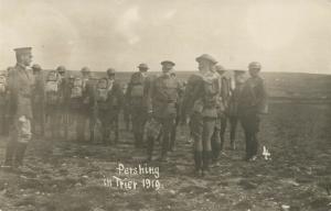 GENERAL PERSHING IN TRIER 1919 WWI ANTIQUE REAL PHOTO POSTCARD RPPC