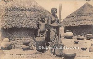 Afrique Occidentale Dans un Village Senegalais African Nude Writing on back 