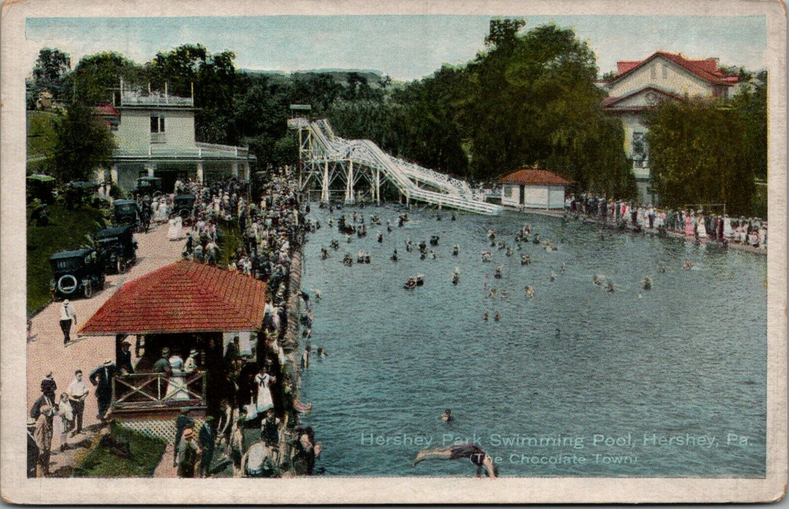 Hershey Pennsylvania~Hershey Park Swimming Pool~Chutes & Slides~Crowd ...