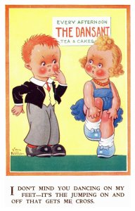 Vera Paterson Boy and Girl Dancing School Stepped On Toes 1209 Postcard S12