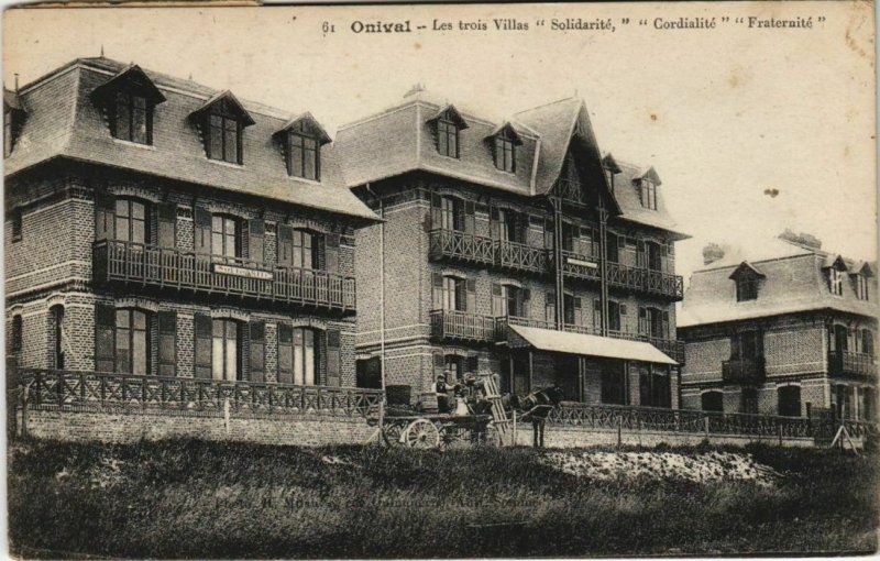 CPA ONIVAL les 3 Villas Solidarité, Cordialité, Fraternité (18575)