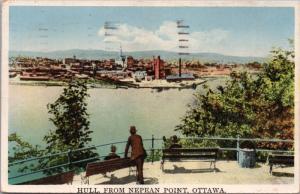 Hull from Napean Point Ontario ON Ont. c1933 Vintage Postcard D42