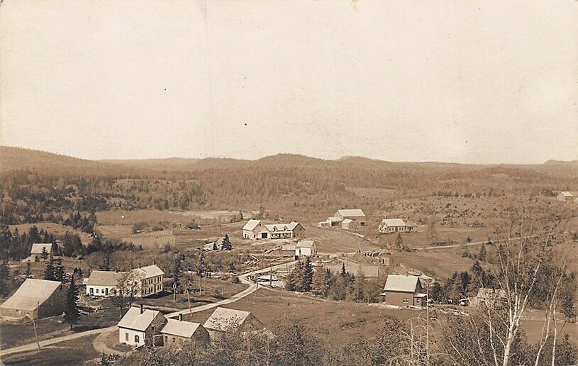 Panoramic View of Whiting ME Real Photo Postcard United States