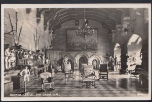 Warwickshire Postcard - The Great Hall, Warwick Castle    A9350