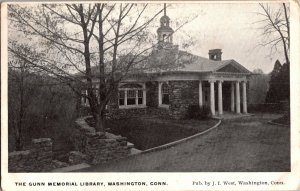 The Gunnn Memorial Library, Washington CT c1909 Vintage Postcard P41