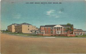 Linen Postcard 1139 Fort Meade Heights, Ft. Meade MD Military Housing Posted