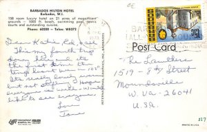 Barbados Hilton Hotel Barbados West Indies Postcard