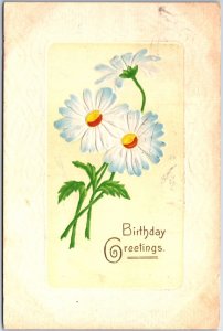 VINTAGE POSTCARD BIRTHDAY GREETINGS DAFFODILS MAILED STATION C 1908