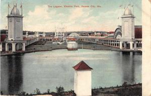 Kansas City Missouri Electric Park The Lagoon Antique Postcard J51194