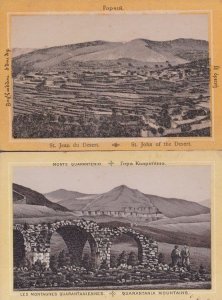 Quarantania Mountains St John Jean Du Of The Desert 2x Postcard s