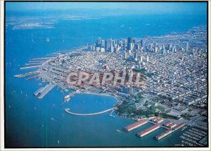 Modern Postcard Above San Francisco Aquatic Park and the San Francisco Waterf...