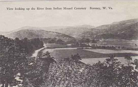 West Virginia Romney Looking Up The river From Indian Mound Cemetery Albertype