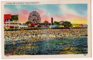 Cooling Off in the Surf, Coney Island NY