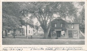 Lima NY New York Sanger Fancy Scroll Grocery Store Message by Publisher Sanger