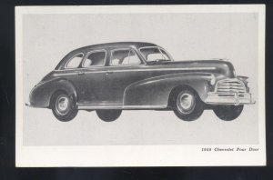 1946 CHEVROLET FOUR DOOR VINTAGE CAR DEALER ADVERTISING POSTCARD CHEVY