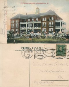 MARSHALLTOWN IA ST.THOMAS HOSPITAL 1907 ANTIQUE POSTCARD