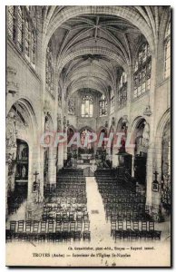 Old Postcard Troyes Aube Interior of St Nicolas Church