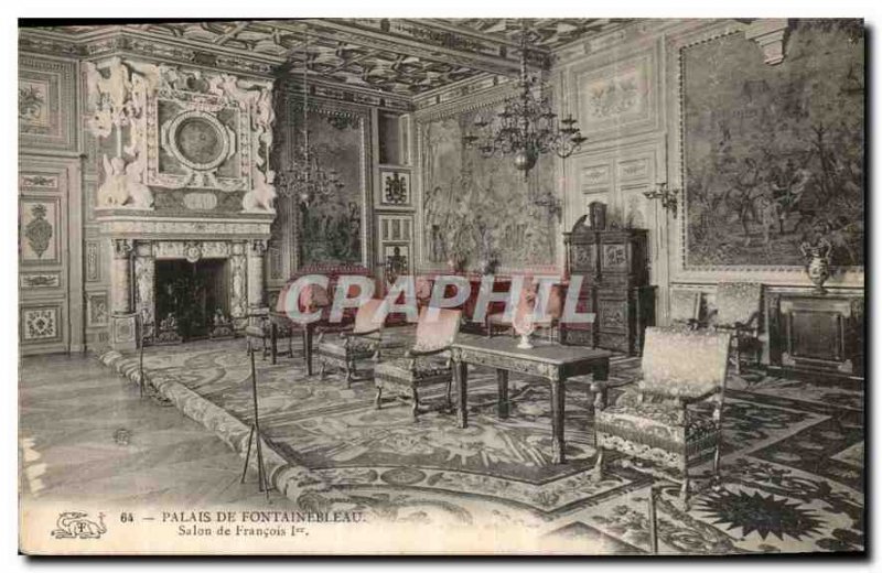 Postcard Old Palace of Fontainebleau Francois Salon I